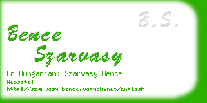 bence szarvasy business card